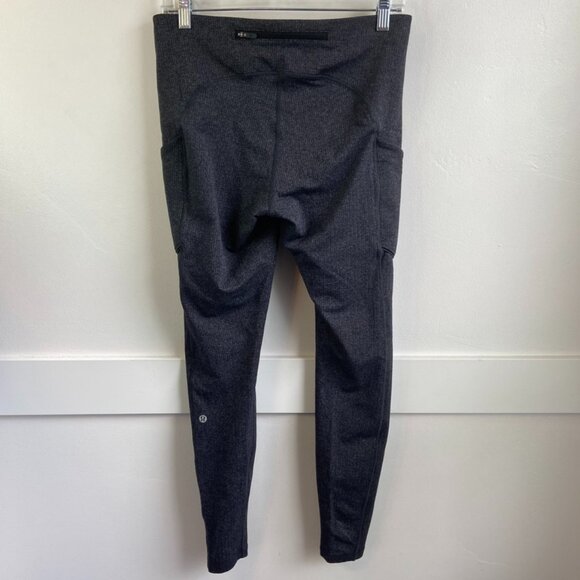 Lululemon Power Luxtreme Varigated Knit Black Heathered Black Speed Up Tight - Picture 7 of 12
